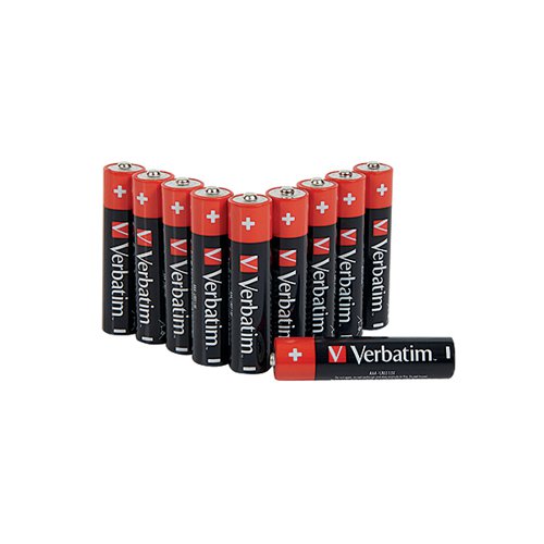 VERBATIM AAA BATTERY PREMIUM ALKALINE HANGCARD (PACK OF 10)