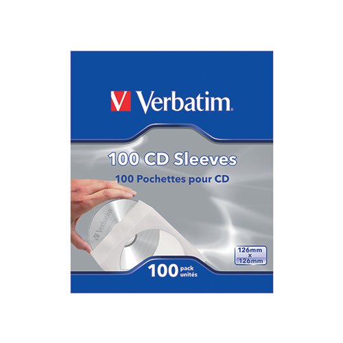 VERBATIM CD/DVD SLEEVES PAPER (100 PACK) 49976