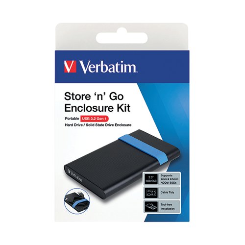 VERBATIM STORE N GO 2.5 INCH HARD DRIVE ENCLOSURE KIT USB 3.