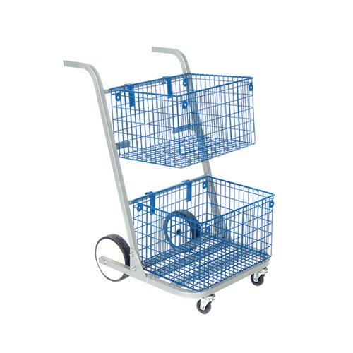 GOSECURE MAJOR MAIL TROLLEY REMOVABLE BASKETS SILVER MT2SIL