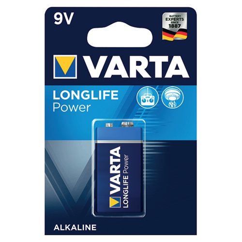 VARTA 9V HIGH ENERGY BATTERY ALKALINE 4922121411