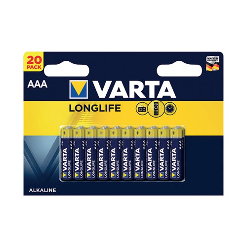 VARTA LONGLIFE AAA BATTERY (PACK OF 20) 04103101420