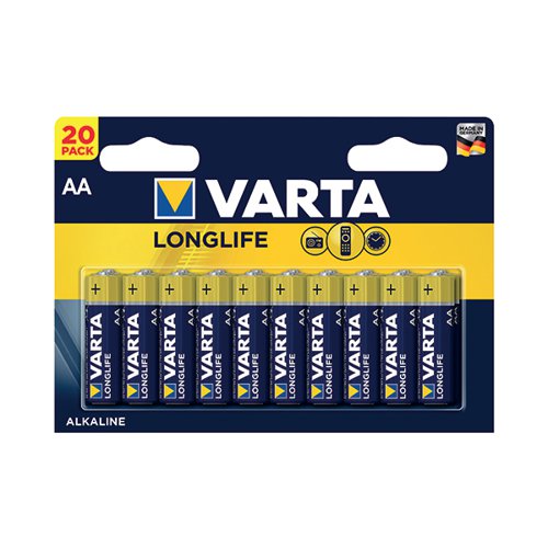VARTA LONGLIFE AA BATTERY (PACK OF 20) 04106101420