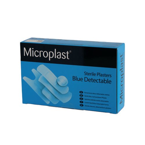 MICROPLAST BLUE DETECTABLE PLASTERS ASSORTED SIZES (PACK OF
