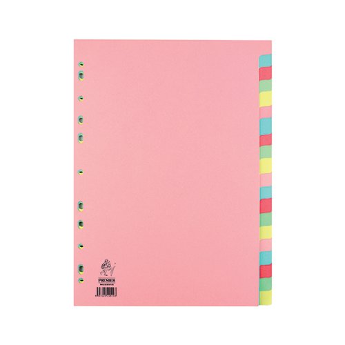A4 MANILLA DIVIDER 20-PART PINK WITH ASSORTED TABS WX01517