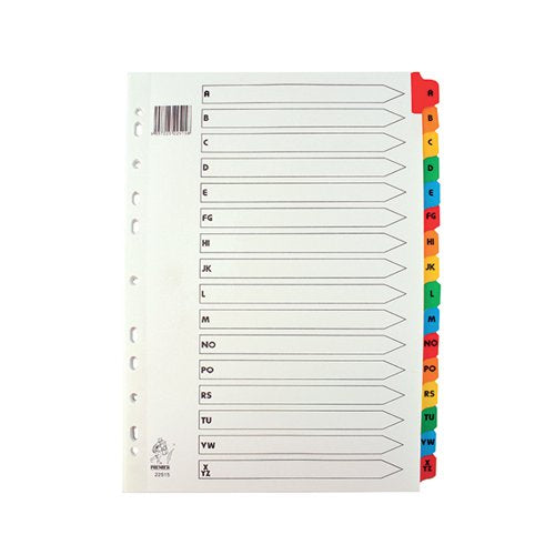 ASSORTED A4 A-Z MYLAR INDEX WX01523