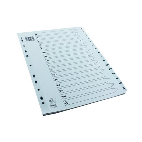 A4 WHITE A-Z MYLAR INDEX MULTI-PUNCHED MYLAR REINFORCED TABS
