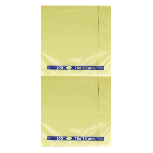 YELLOW REPOSITIONABLE QUICK NOTES PAD 75X75MM (PACK OF 12) W