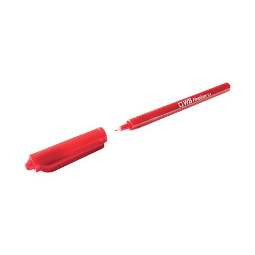 FINELINER 0.4MM RED PENS (PACK OF 10) WX25009