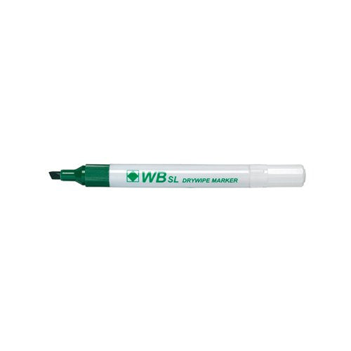 GREEN CHISEL TIP WHITEBOARD MARKER (PACK OF 10) WX26009
