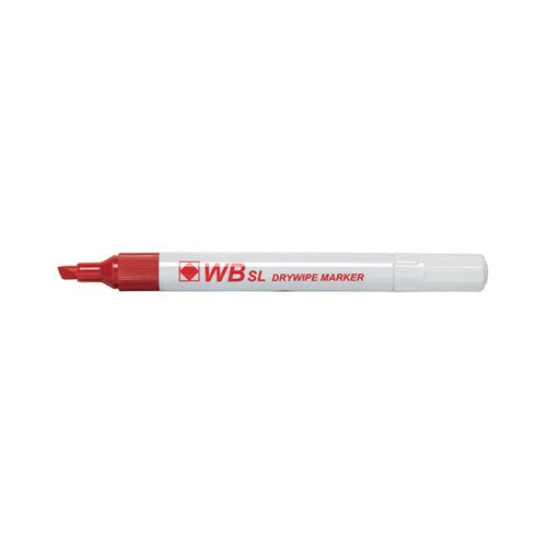 RED WHITEBOARD MARKERS CHISEL TIP (PACK OF 10) WX26037