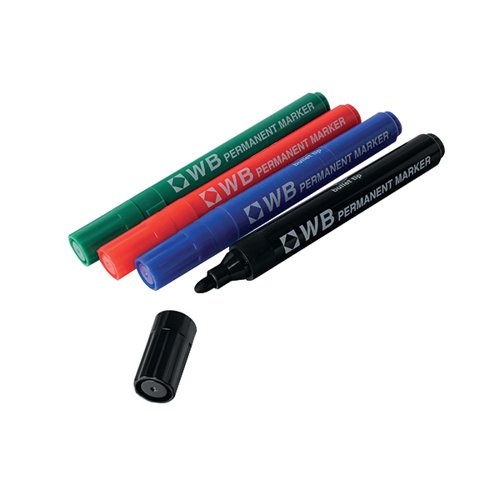 ASSORTED PERMANENT MARKER BULLET TIP (PACK OF 4) WX26088A