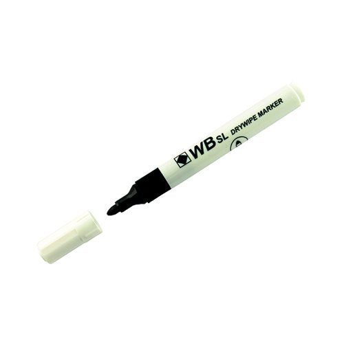 BLACK WHITEBOARD MARKER PENS BULLET TIP (PACK OF 10) WB15 80
