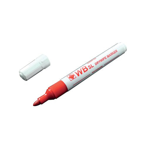 RED WHITEBOARD MARKER PENS BULLET TIP (PACK OF 10) WB15 8040