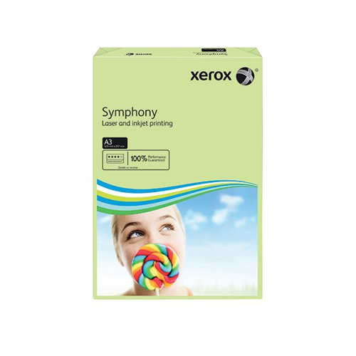 XEROX COPIER A3 SYMPHONY TINTED 80GSM PASTEL GREEN (PACK OF