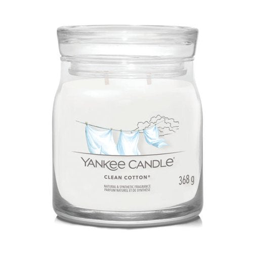 YANKEE CANDLE SIGNATURE MEDIUM JAR 368G CLEAN COTTON (PACK OF 4) 1630645E