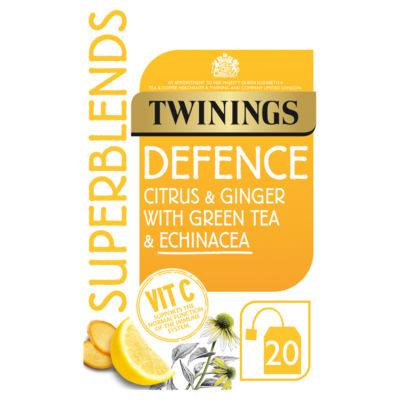 TWININGS SUPERBLENDS DEFENCE CITRUS & GINGER WITH GREEN TEA (20 bags)