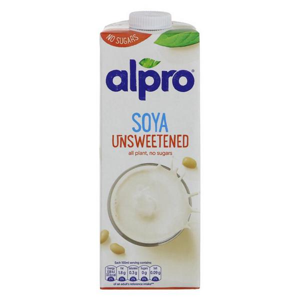 ALPRO AMBIENT UNSWEETENED SOYA MILK CARTON (1L)