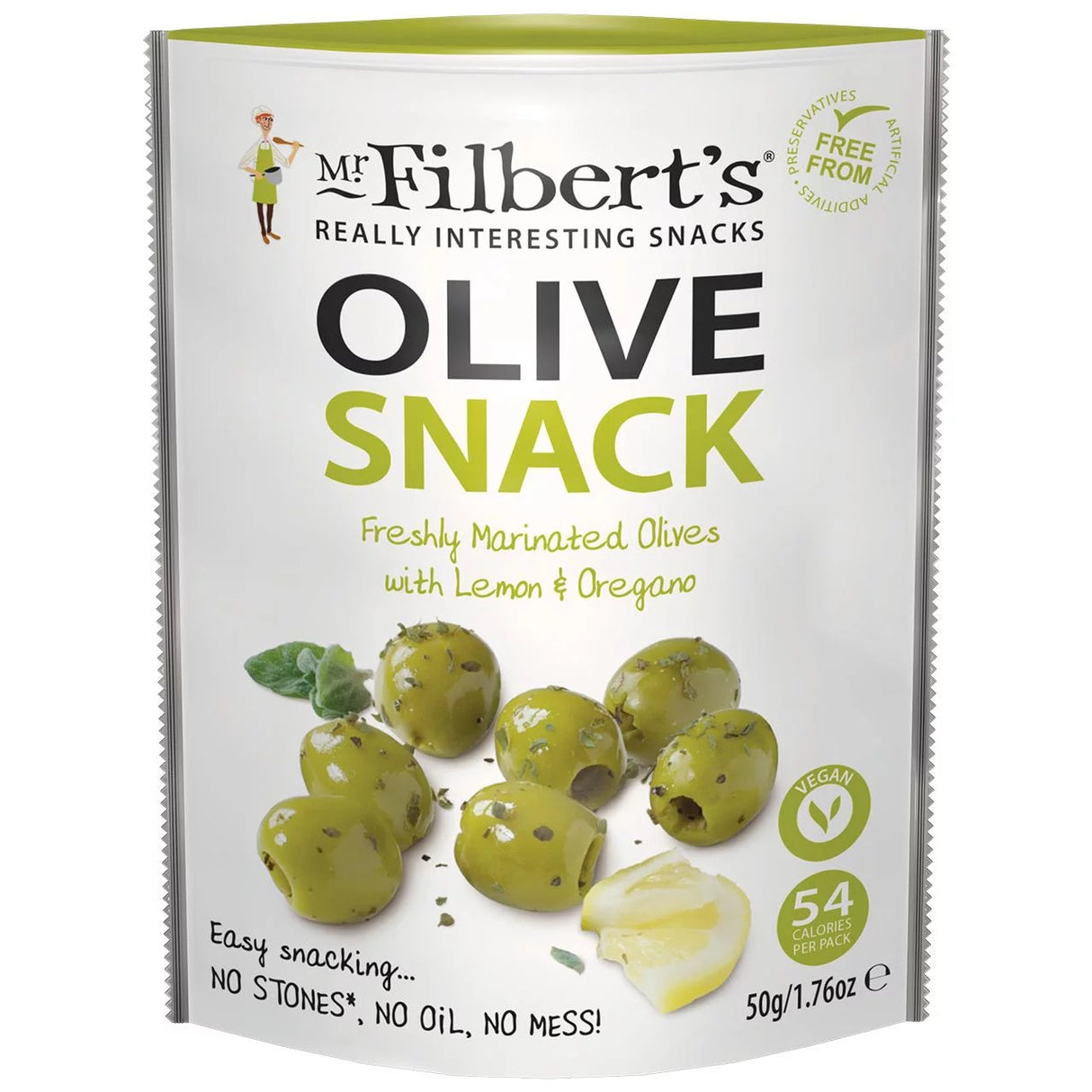 MR FILBERTS GREEN OLIVES LEMON & OREGANO (50g) x 12