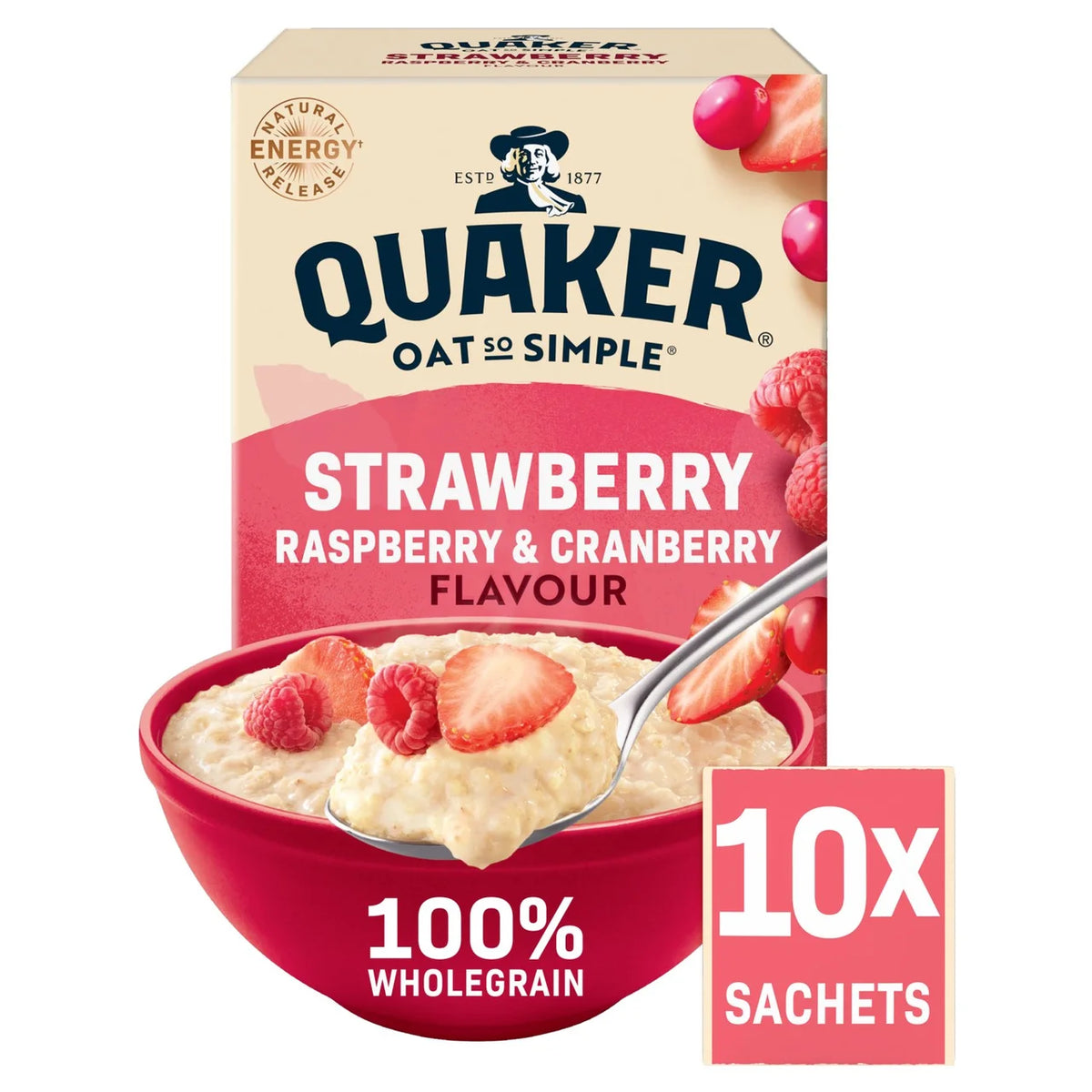 QUAKER OATS STRAWBERRY, RASPBERRY & CRANBERRY (10 SACHETS)