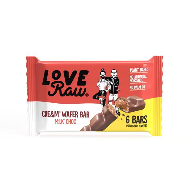 LOVE RAW VEGAN CREAM MILK CHOCOLATE WAFER BARS (43g) x 12