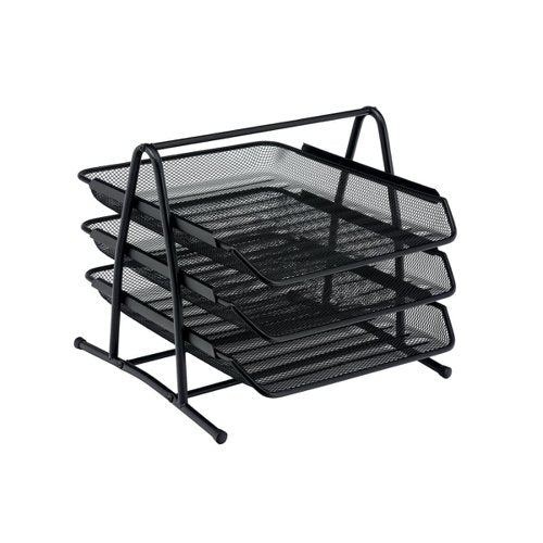 5 STAR OFFICE MESH LETTER TRAY 3 TIER SCRATCH RESISTANT STAC