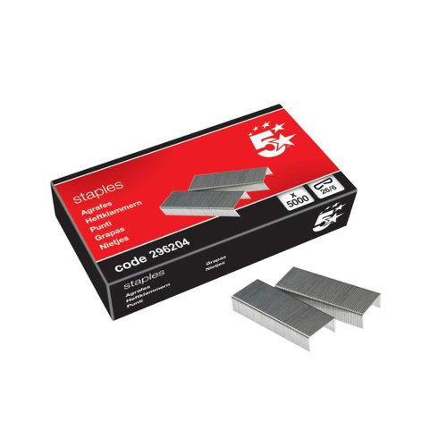 5 STAR OFFICE STAPLES 26/6 (PACK OF 5000)