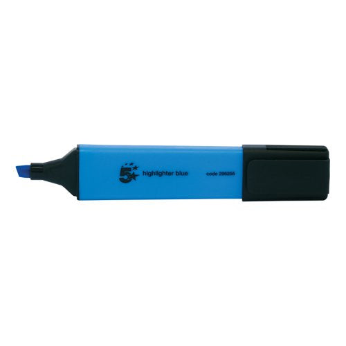 5 STAR OFFICE HIGHLIGHTER CHISEL TIP 1-5MM LINE BLUE (PACK O