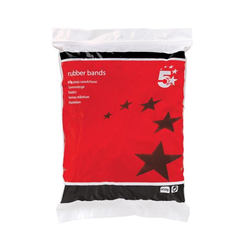 5 STAR OFFICE RUBBER BANDS NO32 76X3MM APPROX 800 BANDS 454G