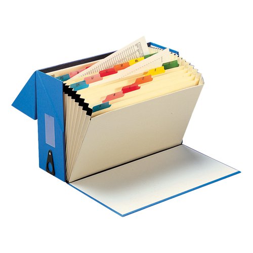 5 STAR OFFICE EXPANDING BOX FILE 19 POCKETS A-Z FOOLSCAP BLU