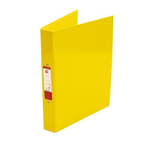 5 STAR OFFICE 2 O-RING BINDERS A4 YELLOW (PACK OF 10)