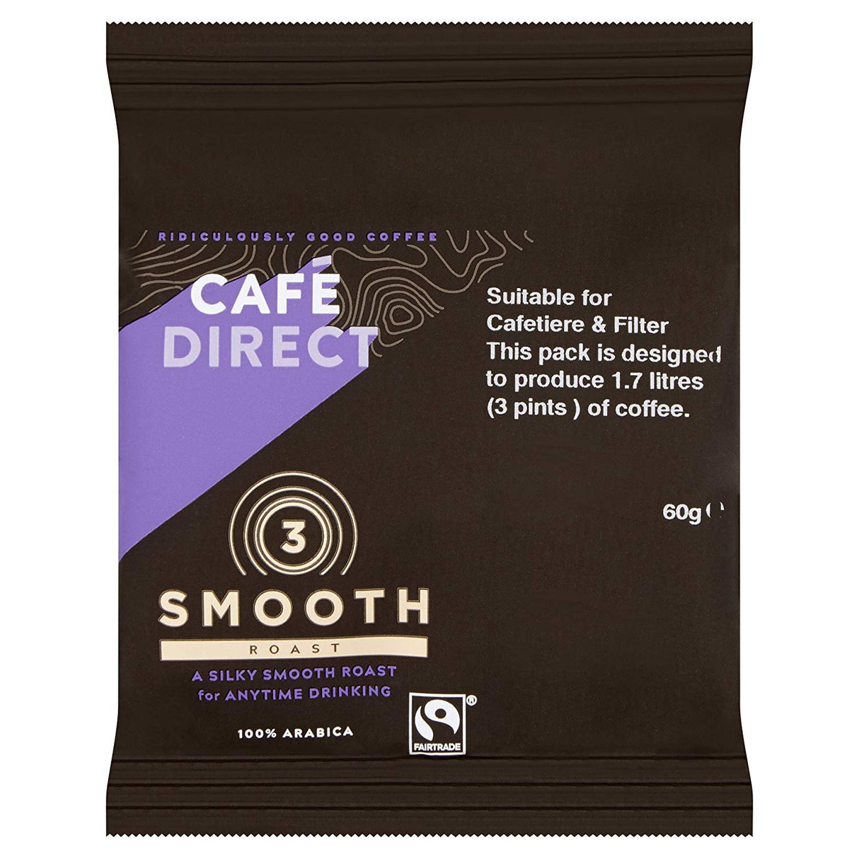 CAFÉDIRECT FAIRTRADE SMOOTH ROAST 100% ARABICA FILTER COFFEE (3-pints) x 45