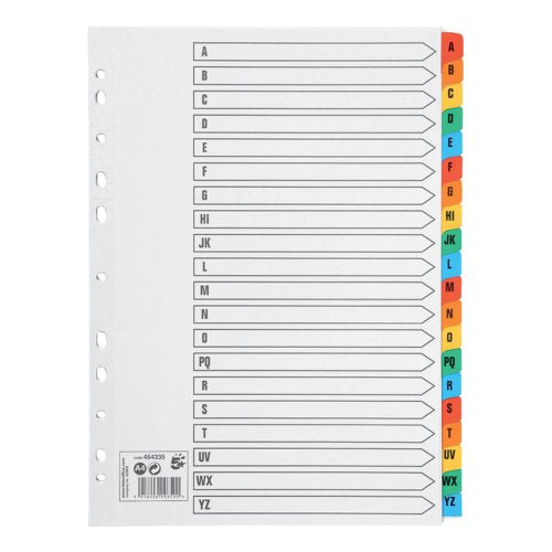 5 STAR OFFICE INDEX A-Z 20-PART MULTIPUNCHED MYLAR-REINFORCE