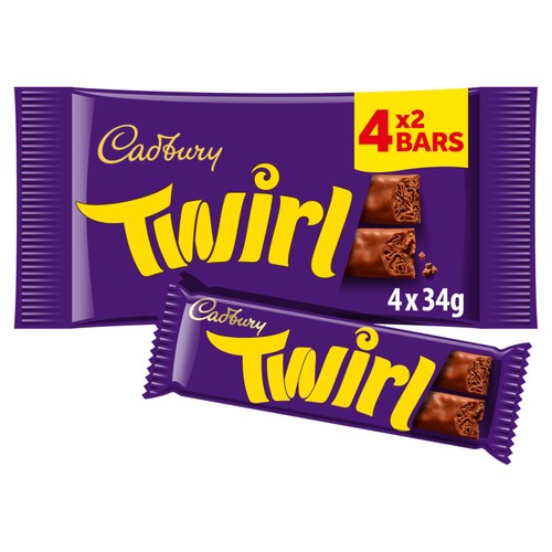 CADBURY TWIRL CHOCOLATE BARS MULTIPACK (34g) x 4