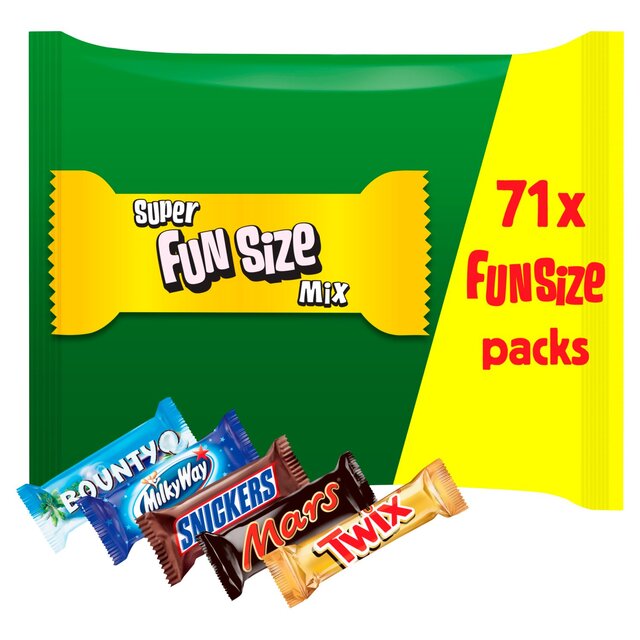 MARS, TWIX, BOUNTY, SNICKERS, MILKY WAY FUNSIZE PARTY BAG (71 bars)
