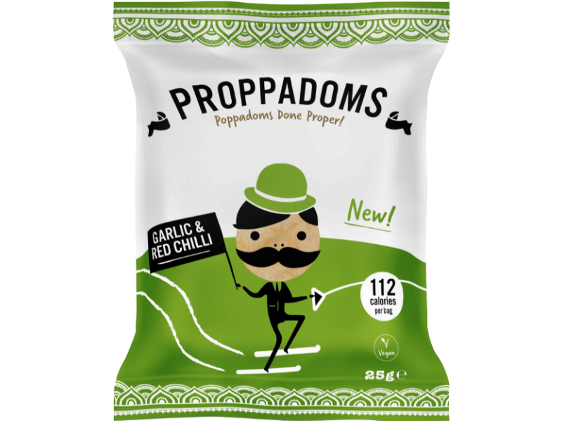 PROPPADOMS GARLIC & RED CHILLI POPPADOMS (25g) x 12