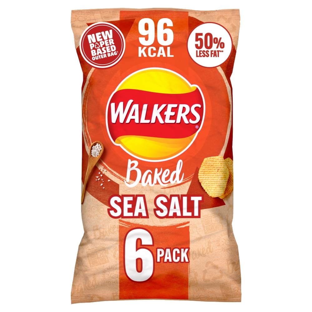 WALKERS BAKED SEA SALT CRISPS (25g) x 6