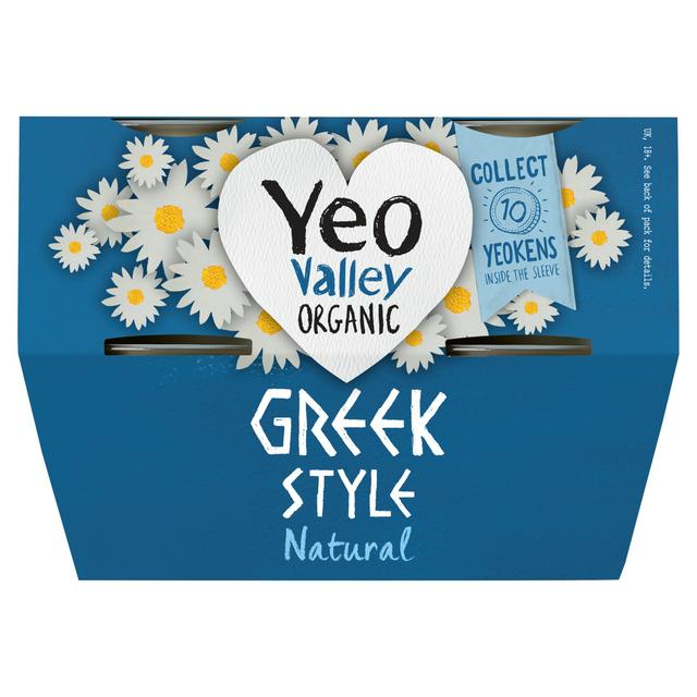 YEO VALLEY ORGANIC GREEK STYLE NATURAL YOGHURT (120g) x 4