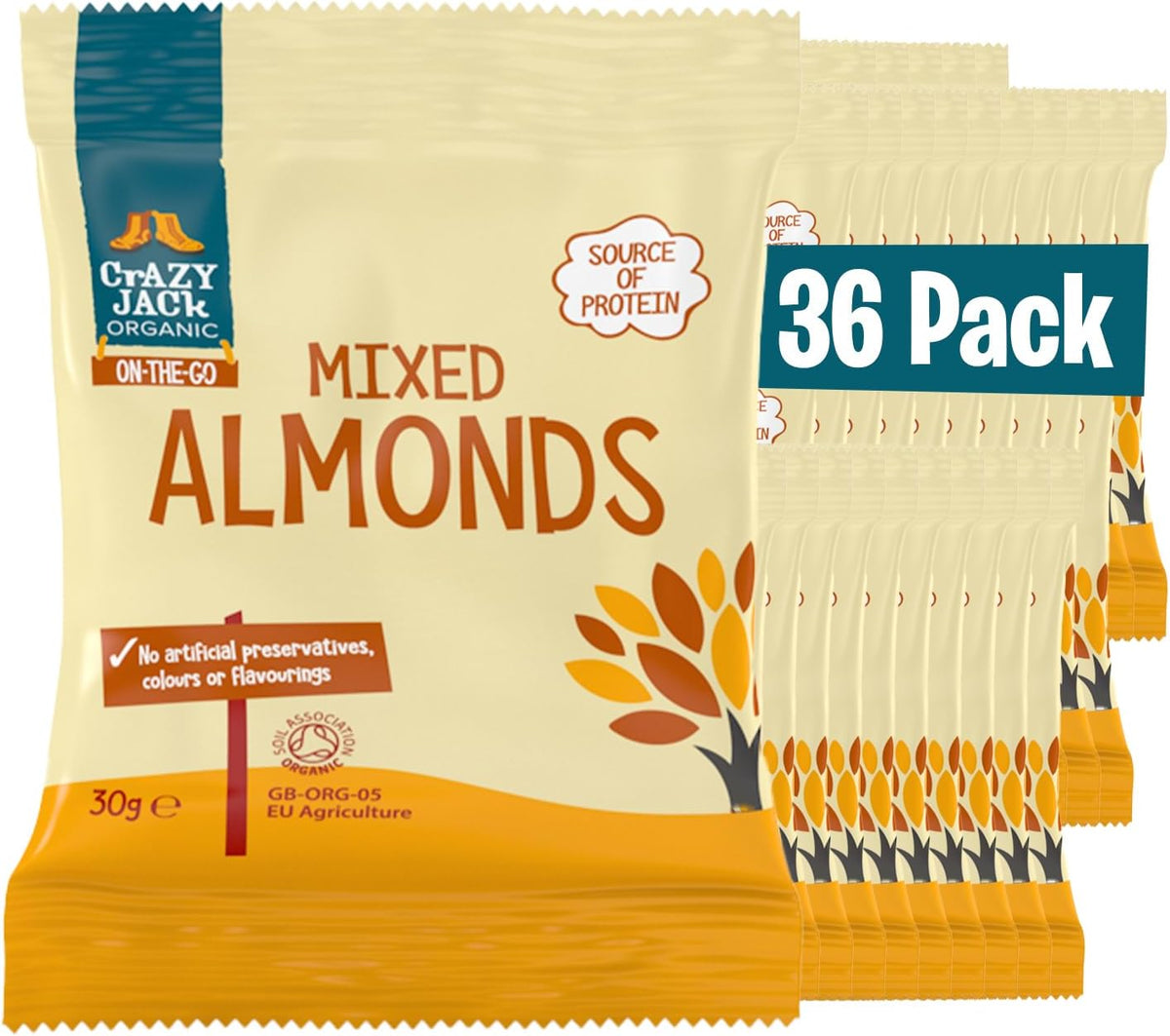 CRAZY JACK ORGANIC MIXED ALMONDS (30g) x 36