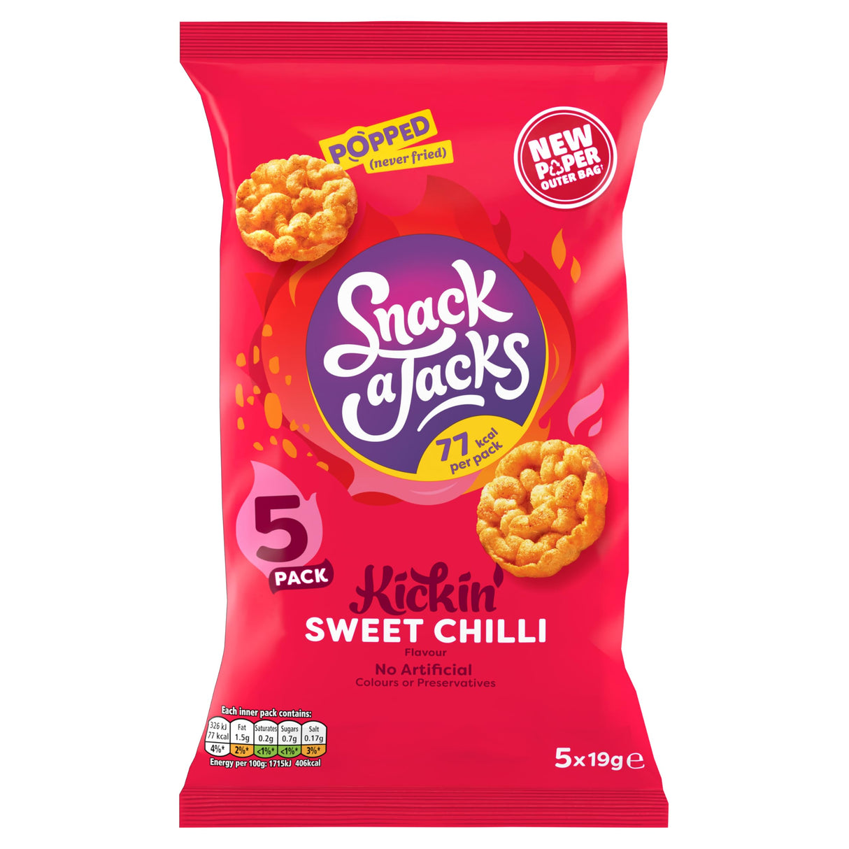 SNACK A JACKS SWEET CHILLI RICE CAKE CRISPS (5 Pack)