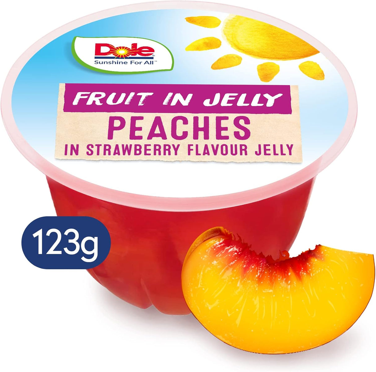 DOLE PEACH IN STRAWBERRY JELLY FRUIT BOWLS 20X123G