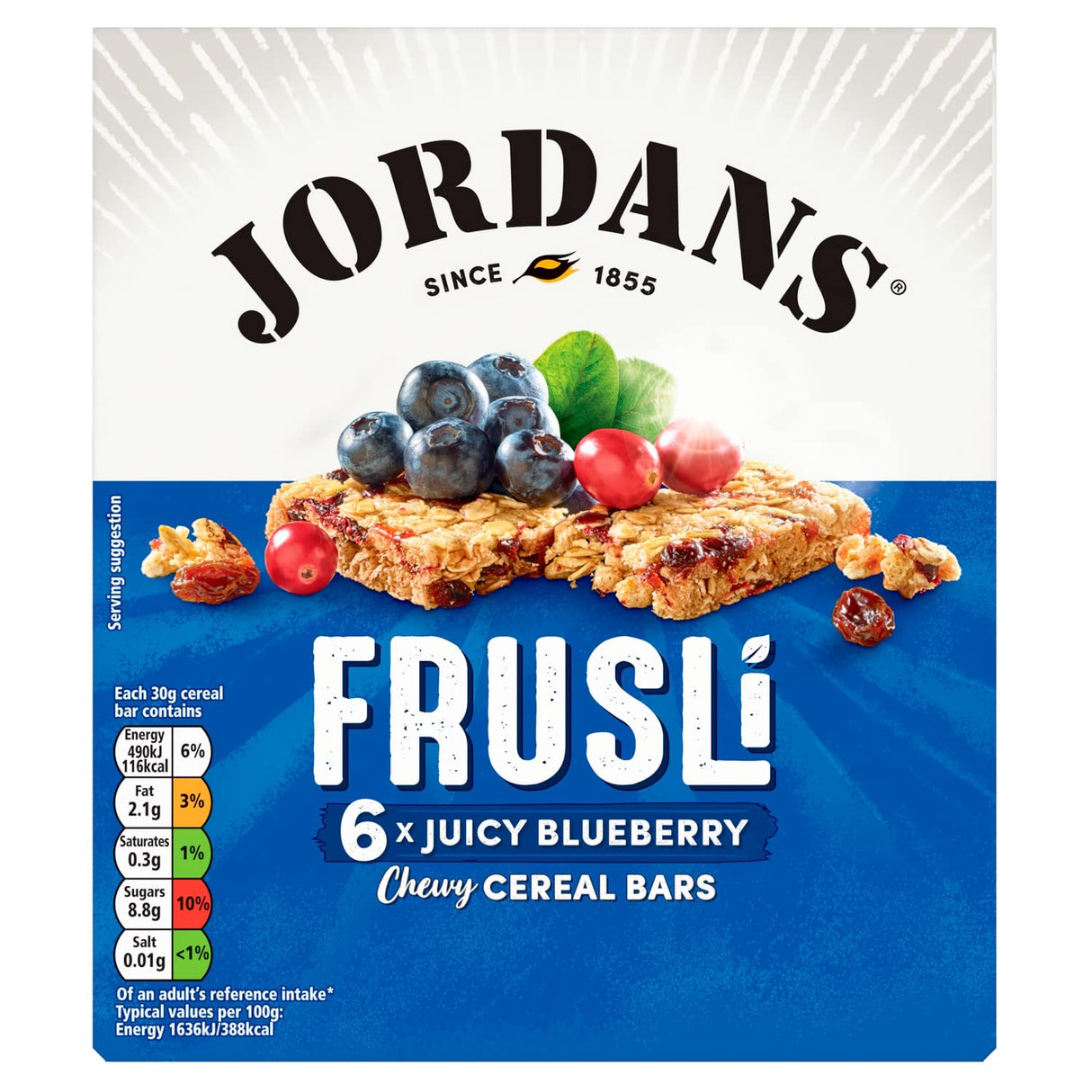 JORDANS FRUSLI BLUEBERRY BURST CEREAL BARS (30g) x 6
