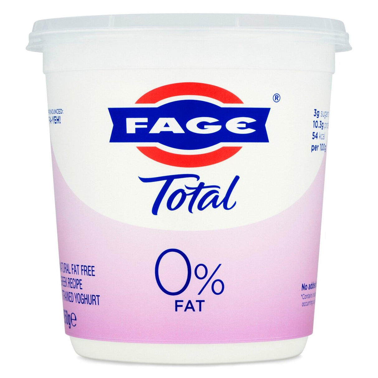 FAGE TOTAL 0% FAT NATURAL FAT FREE GREEK RECIPE STRAINED YOGHURT (950g)