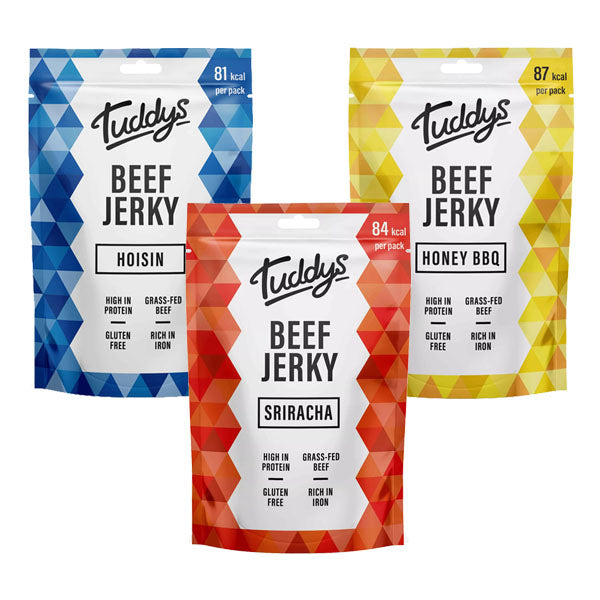 TUDDYS MIXED CASE OF BEEF JERKY (28g) x 12