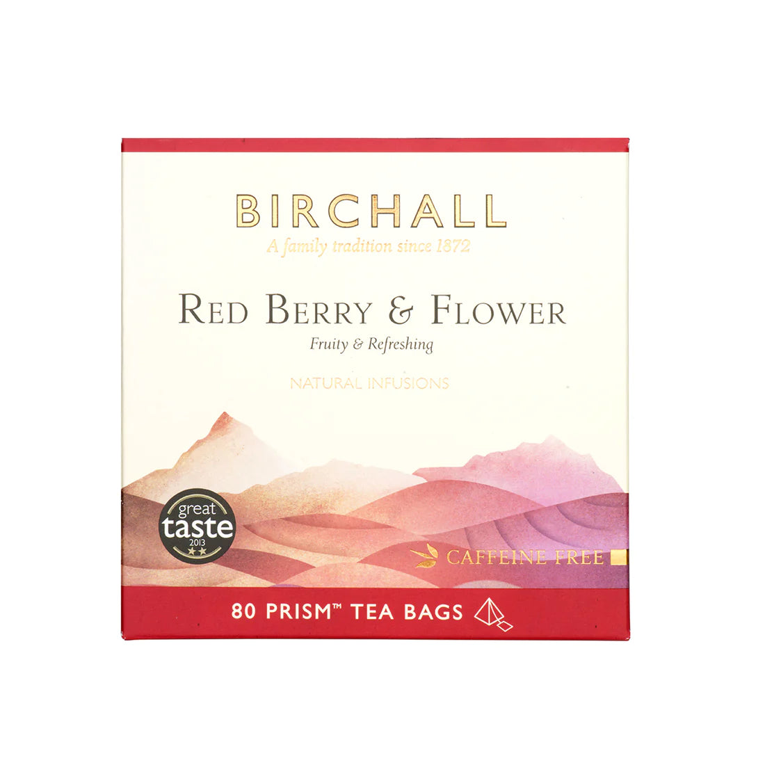 BIRCHALL RED BERRY & FLOWER PRISM TEA BAGS (80 bags)