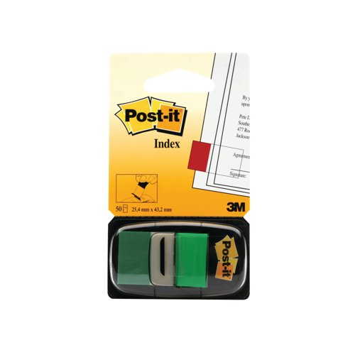 POST-IT GREEN INDEX TABS (25mm) x 600