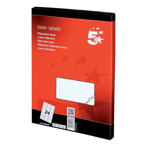 5 STAR OFFICE MULTIPURPOSE LABELS LASER COPIER INKJET 64X34M