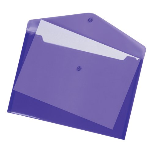 5 STAR OFFICE ENVELOPE STUD WALLET POLYPROPYLENE A4 TRANSLUC
