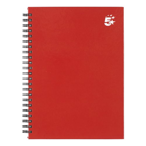 5 STAR OFFICE TWINBOUND HARDBACK A5 140PG BERRY (PACK OF 5)