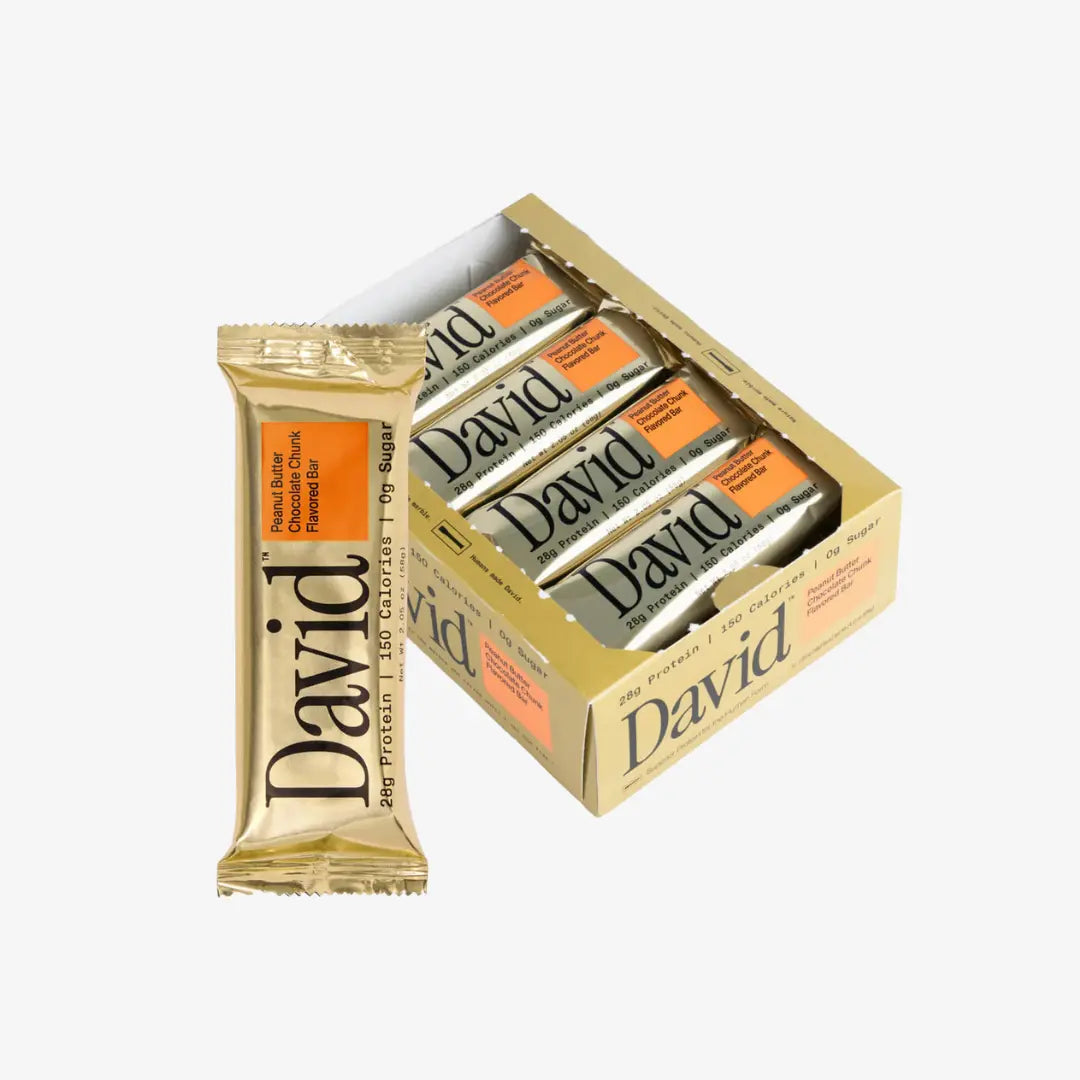 DAVID’S PEANUT BUTTER CHOCOLATE CHUNK BAR (28g) x 12